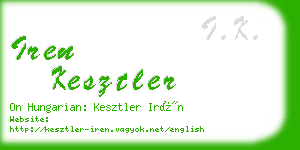 iren kesztler business card